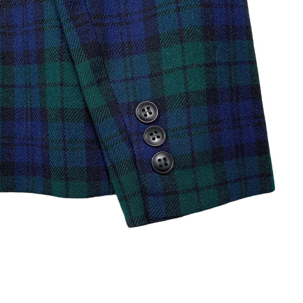 Vintage Pendleton Black Watch Plaid Tartan Wool Blazer (Academia Holiday Preppy) - Picture 5 of 7